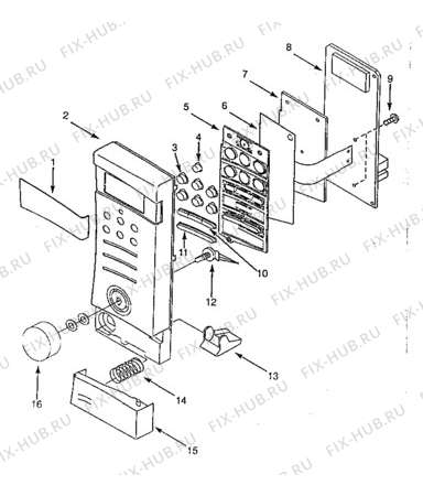 Взрыв-схема микроволновой печи Electrolux EMS2371 - Схема узла Command panel 037